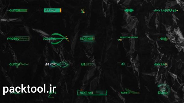 تایتل های گلیچ رنگارنگ