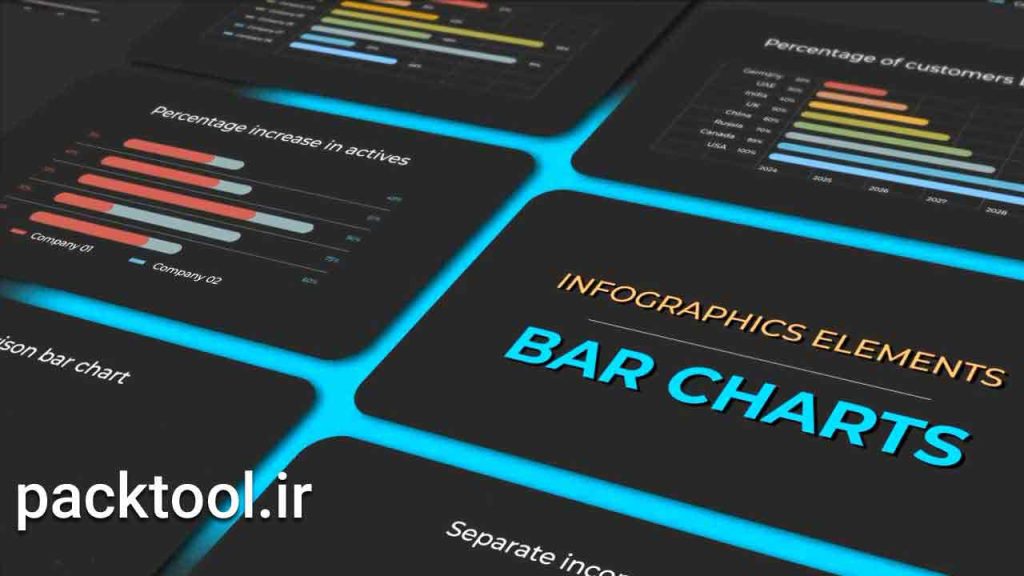 دانلود پروژه آماده افترافکت: اینفوگرافیک نمودار میله ای Infographic Bar Charts