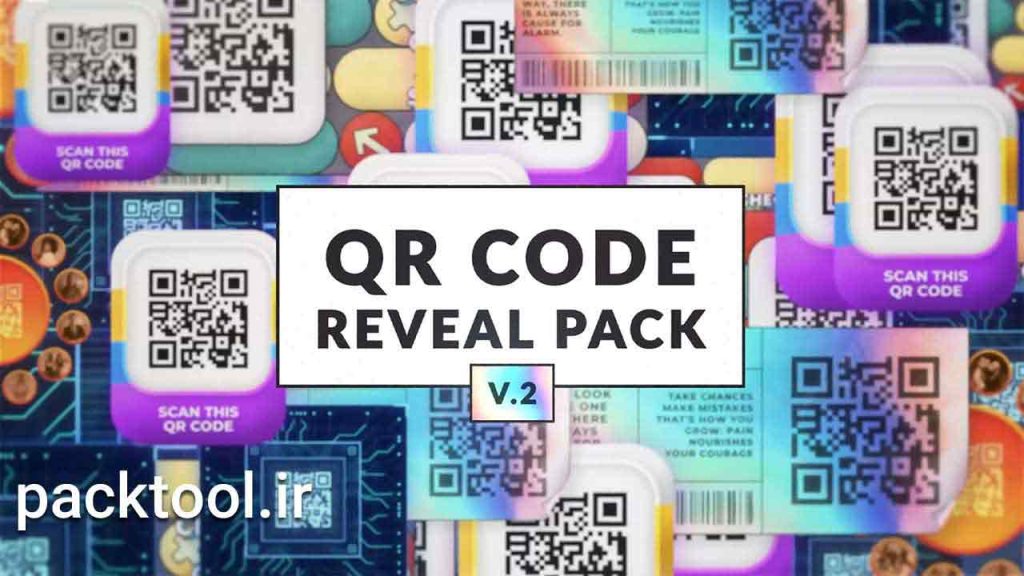 دانلود پروژه آماده افترافکت: مجموعه ای از قالب های QR کدهای QR Code Reveal Pack