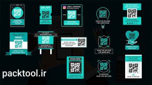 دانلود پروژه آماده افترافکت: مجموعه ای از قالب های QR کد QR Code Titles