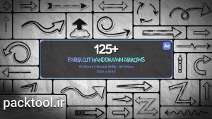 دانلود پروژه آماده 125 فلش دستی برش کاغذ Paper Cut Hand Drawn Arrows 125 افتر افکت