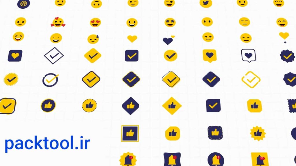 دانلود پروژه آماده افتر افکت : 300 المنت اجتماعی Social Elements
