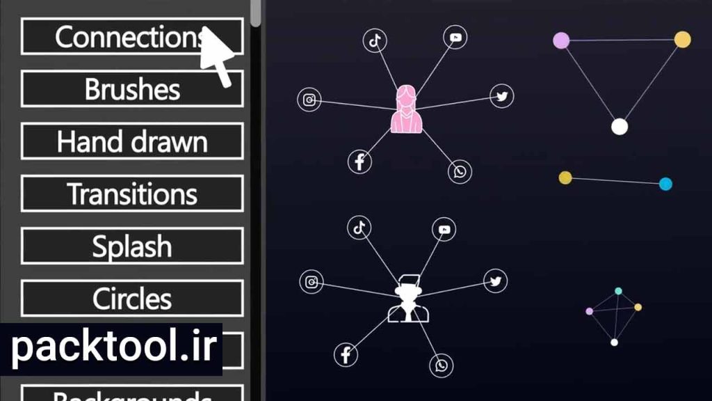 دانلود پروژه آماده المان های شیپ در افتر افکت Shape Elements Pack 4K source