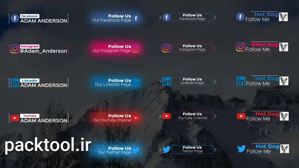دانلود پروژه آماده منبع پکیج شبکه اجتماعی Social Media Pack source افتر افکت