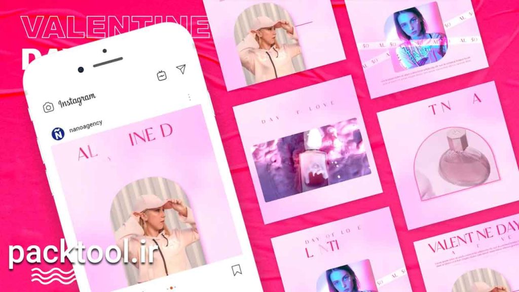 دانلود پروژه آماده ولنتاین اینستاگرام و شبکه اجتماعی برای افتر افکت Valentine Social Media Instagram