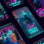 پروژه پریمیر استوری نئونی اینستاگرام Instagram Neon Stories