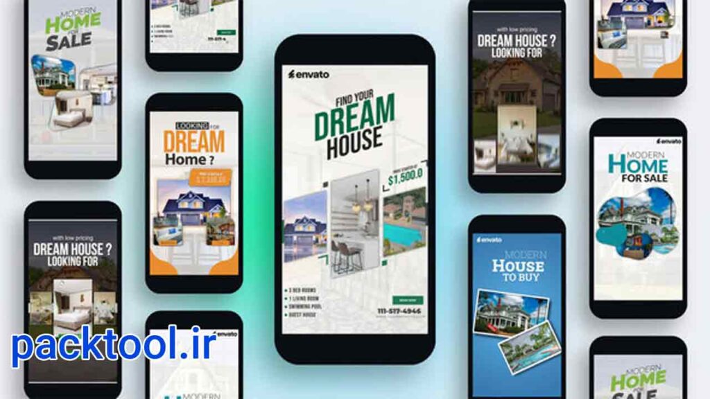 دانلود پروژه آماده افتر افکت استوری تیزر تبلیغاتی فروش املاک Real Estate Stories