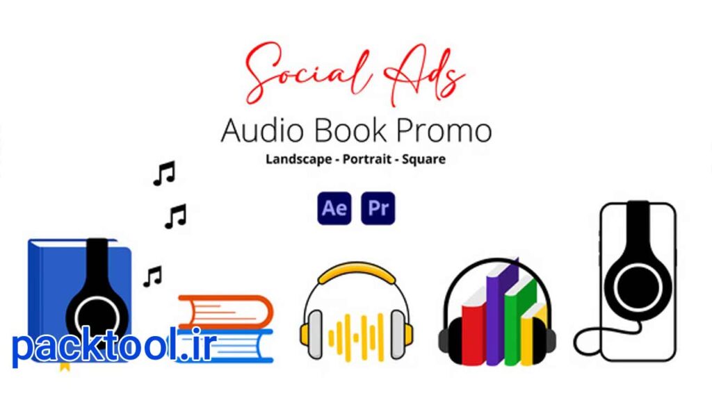 دانلود پروژه افتر افکت تیزر تبلیغاتی کتاب صوتی Audio Book Promo Social Ads