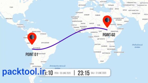 دانلود پروژه اینفوگرافیک نمایش مسیر روی نقشه داوینچی ریزالو Map Route KIT