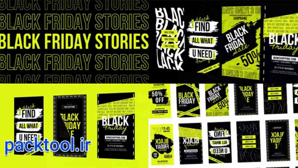 پروژه آماده افتر افکت استوری اینستاگرام بلک فرایدی Stories Black Friday
