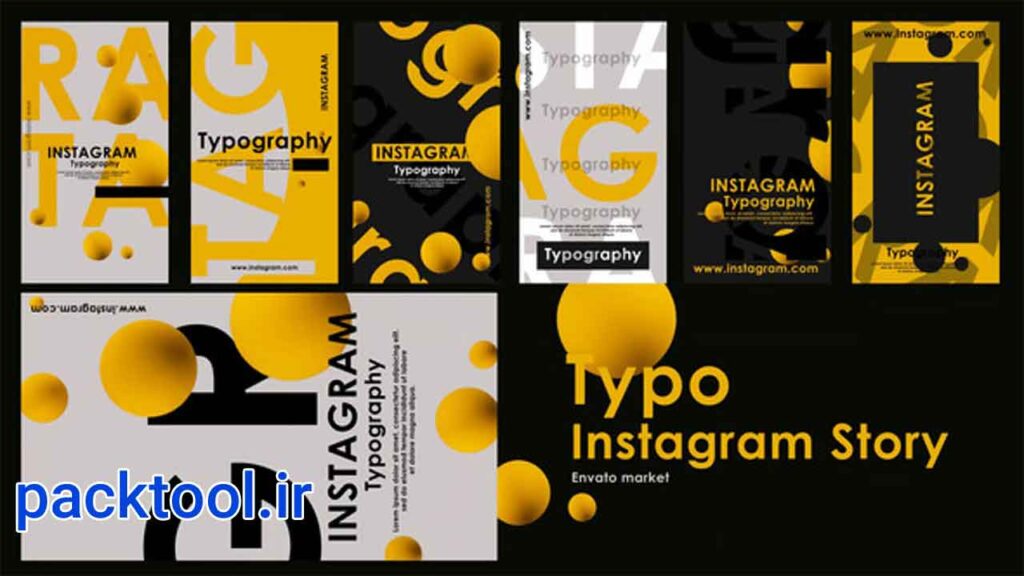 پروژه آماده افتر افکت استوری اینستاگرام تایپوگرافی Typography Stories