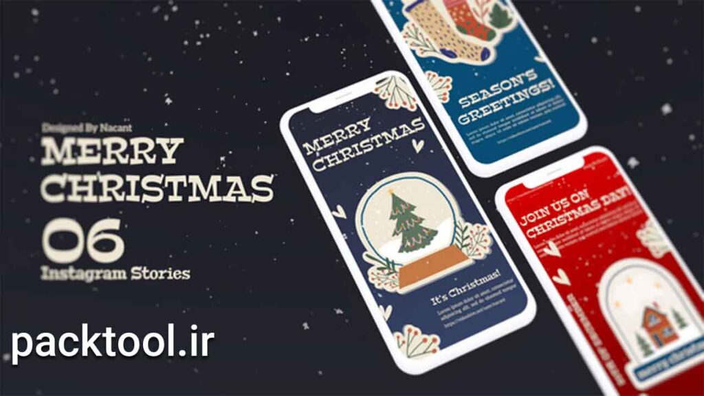 پروژه آماده افتر افکت استوری اینستاگرام تبریک کریسمس Merry Christmas Storie