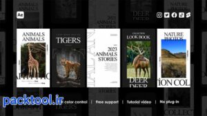 پروژه آماده افتر افکت استوری اینستاگرام حیوانات Instagram Stories Animals