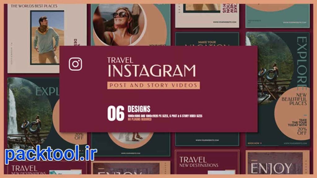پروژه آماده افتر افکت استوری اینستاگرام سفر و گردشگری Travel Promo Stories