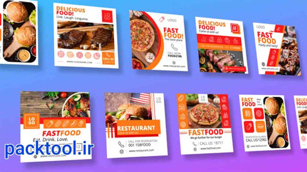 پروژه آماده افتر افکت استوری تیزر تبلیغاتی غذا اینستاگرام Food Instagram Ad