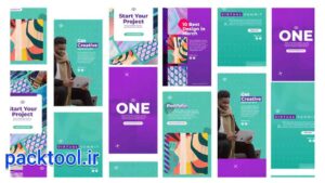 پروژه آماده افتر افکت استوری طراحی استودیو اینستاگرام Design Studio Stories