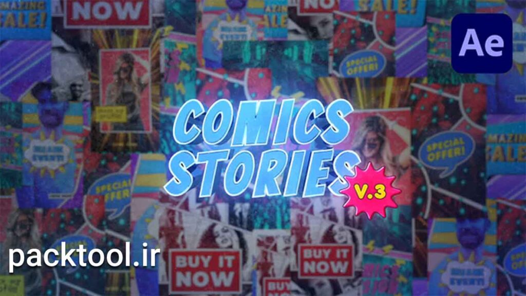 پروژه آماده افتر افکت استوری های طنز اینستاگرام Comics Instagram Stories