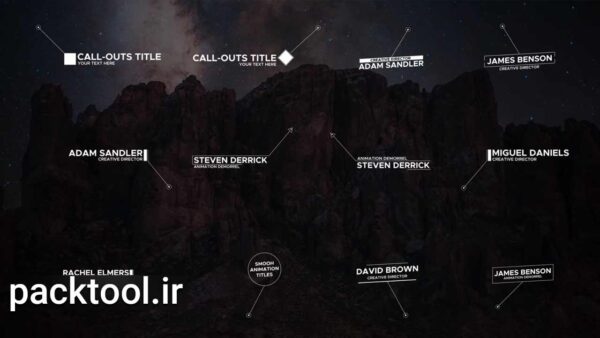 پروژه آماده داوینچی ریزالو عناوین Call Outs Title