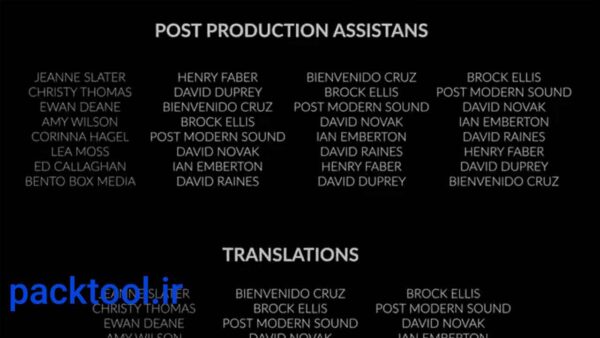 پروژه داوینچی ریزالو تیتراژ پایانی فیلم Film Credits Kit