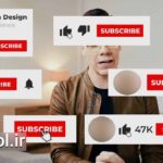 پروژه آماده داوینچی ریزالو تبلیغ سابسکرایب لایک و نوتیفیکیشن یوتیوب Subscribe Like Notification