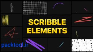 پروژه داوینچی ریزالو المان و عناصر خط خطی Scribble Elements