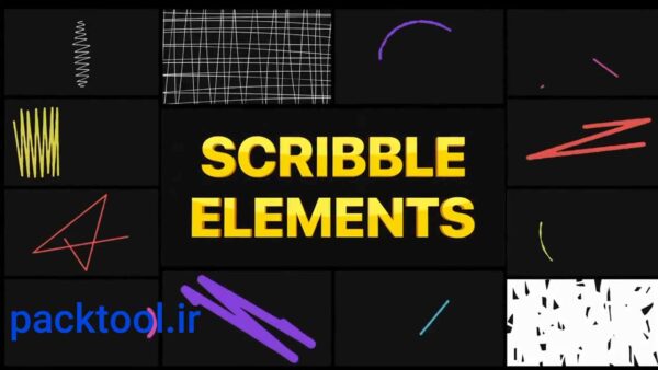 پروژه داوینچی ریزالو المان و عناصر خط خطی Scribble Elements