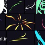 پروژه پریمیر مجموعه موشن گرافیک کارتونی نوار و خط Ribbon and Line Motion