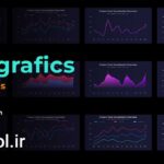 دانلود پروژه آماده پریمیر چارت و نمودار اینفوگرافی Infographics Line Charts