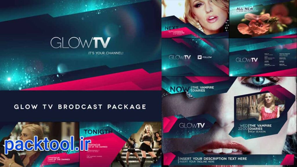 دانلود پروژه افتر افکت معرفی برنامه های تلویزیونی Glow TV Broadcast