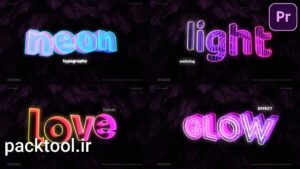 دانلود پروژه آماده پریمیر انیمیشن متن و تایتل نئونی Neon Titles - Text Animation