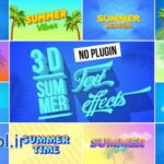 دانلود پروژه آماده پریمیر جلوه های متن سه بعدی 3D Summer Text Effects