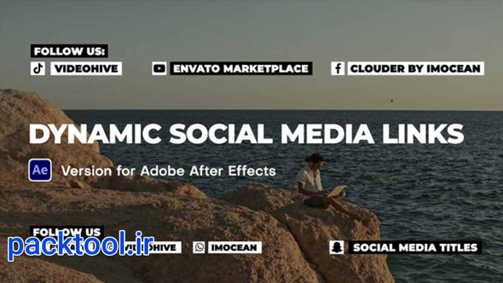 دانلود پروژه آماده افتر افکت شبکه اجتماعی Dynamic Social Media Links