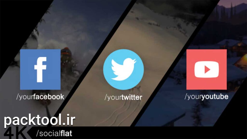 دانلود پروژه آماده افتر افکت لوگو شبکه های اجتماعی Social Flat