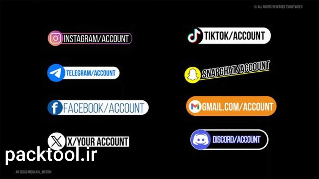 دانلود پروژه آماده تایتل شبکه اجتماعی افتر افکت Social Media