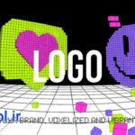دانلود پروژه آماده پریمیر پرو نمایش لوگو به سبک پیکسلی Voxel Rush Logo
