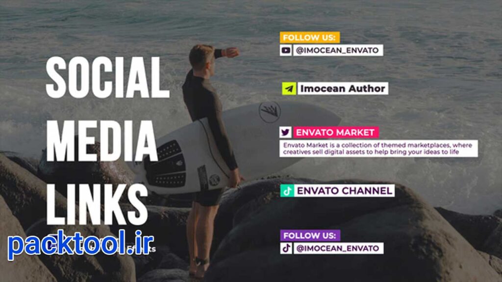 دانلود پروژه افتر افکت معرفی آدرس شبکه های اجتماعی Social Networks Links