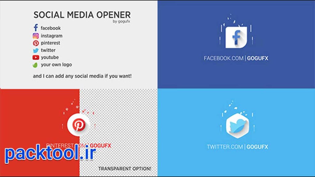 پروژه آماده افتر افکت اوپنر شبکه های اجتماعی Social Media Opener
