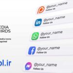 پروژه آماده افتر افکت زیرنویس شبکه های اجتماعی Social Media Lower Thirds