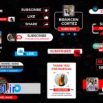 پروژه پریمیر عناوین و دکمه‌ های سابسکرایب متحرک یوتیوب Subscribe Titles