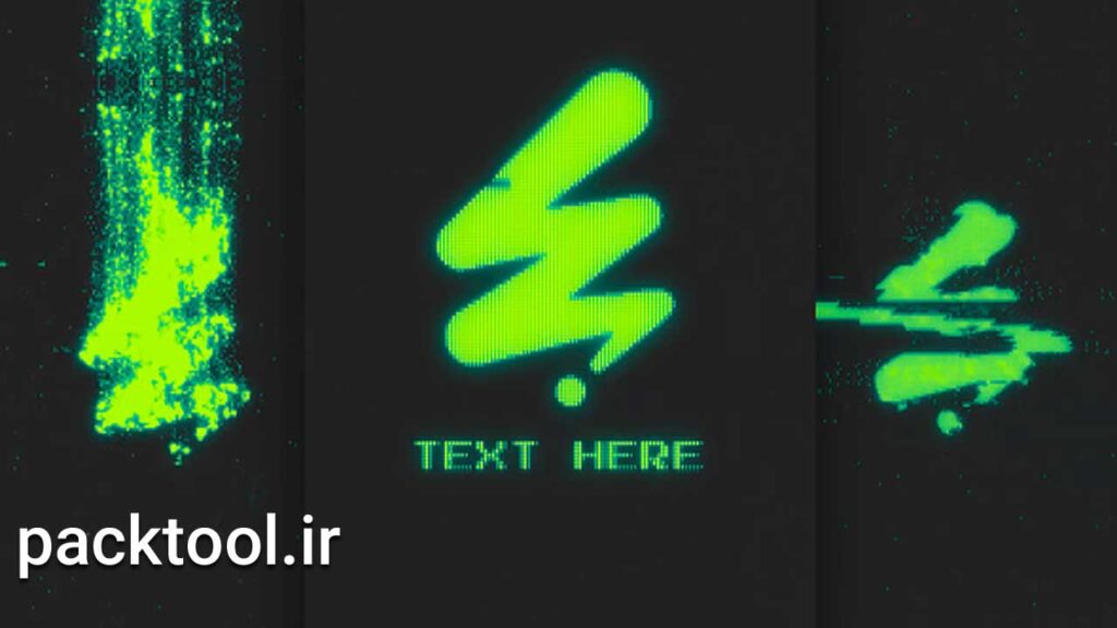 دانلود پروژه آماده افترافکت لوگو موشن با افکت پیکسلی Pixel Glitch Logo