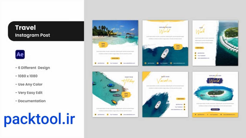 پروژه افتر افکت استوری اینستاگرام سفر Travel Instagram Post