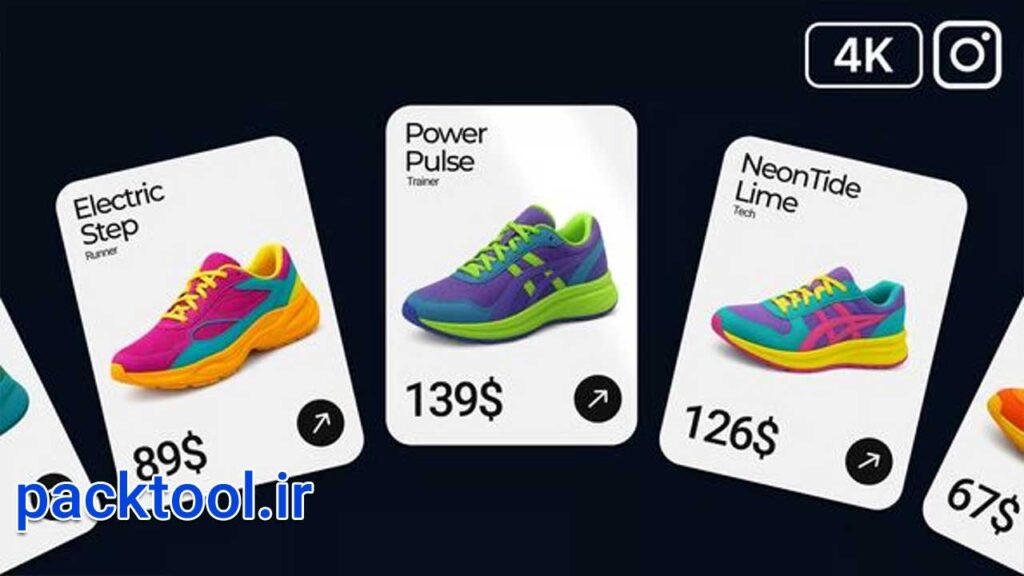 پروژه افتر افکت پرومو تبلیغاتی محصولات به سبک کاروسل Product Carousel