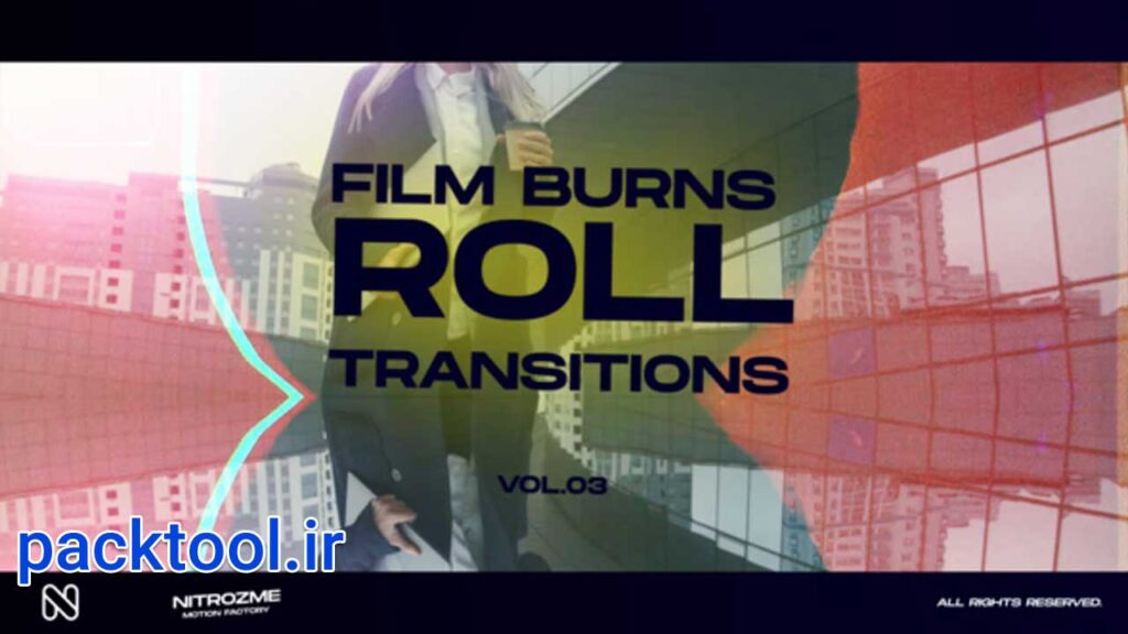 دانلود پروژه آماده افتر افکت ترانزیشن فیلم Film Burns Roll Transitions