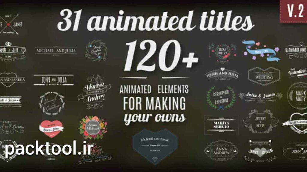 دانلود پروژه افتر افکت نمایش عناوین عروسی Vintage Wedding Titles