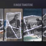 پروژه آماده افکت پاره شدن کاغذ برای پریمیر پرو Paper Cut Transitions