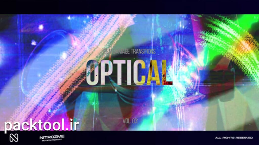پروژه افتر افکت افکت های خط و خش فیلم Film Damage Optic Transitions