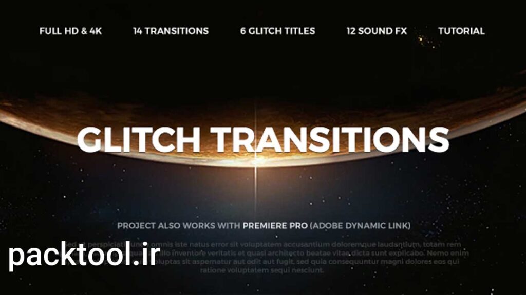 دانلود پروژه آماده افتر افکت ترانزیشن گلیچ Glitch Transitions