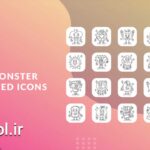 دانلود پروژه افتر افکت پکیج آیکون های متحرک Cute Monster Animated Icons
