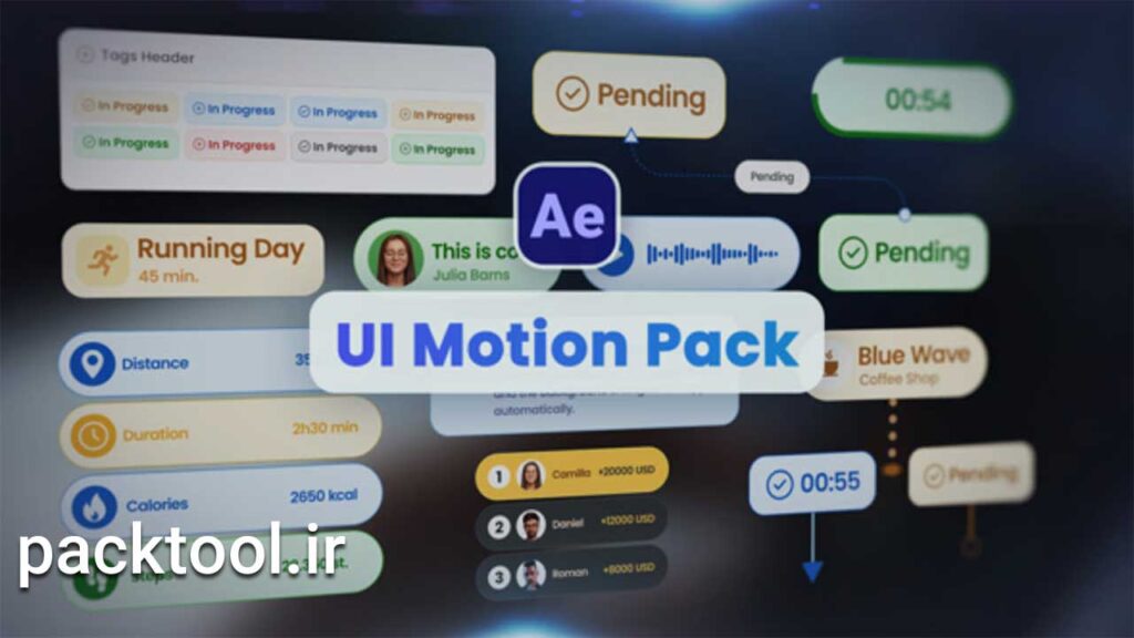 پروژه افترافکت مجموعه موشن رابط کاربری HUD UI Pro Pack
